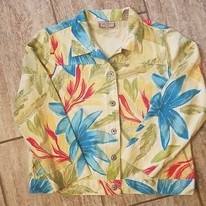 Sonoma Life Style Floral Collared Jacket PXL